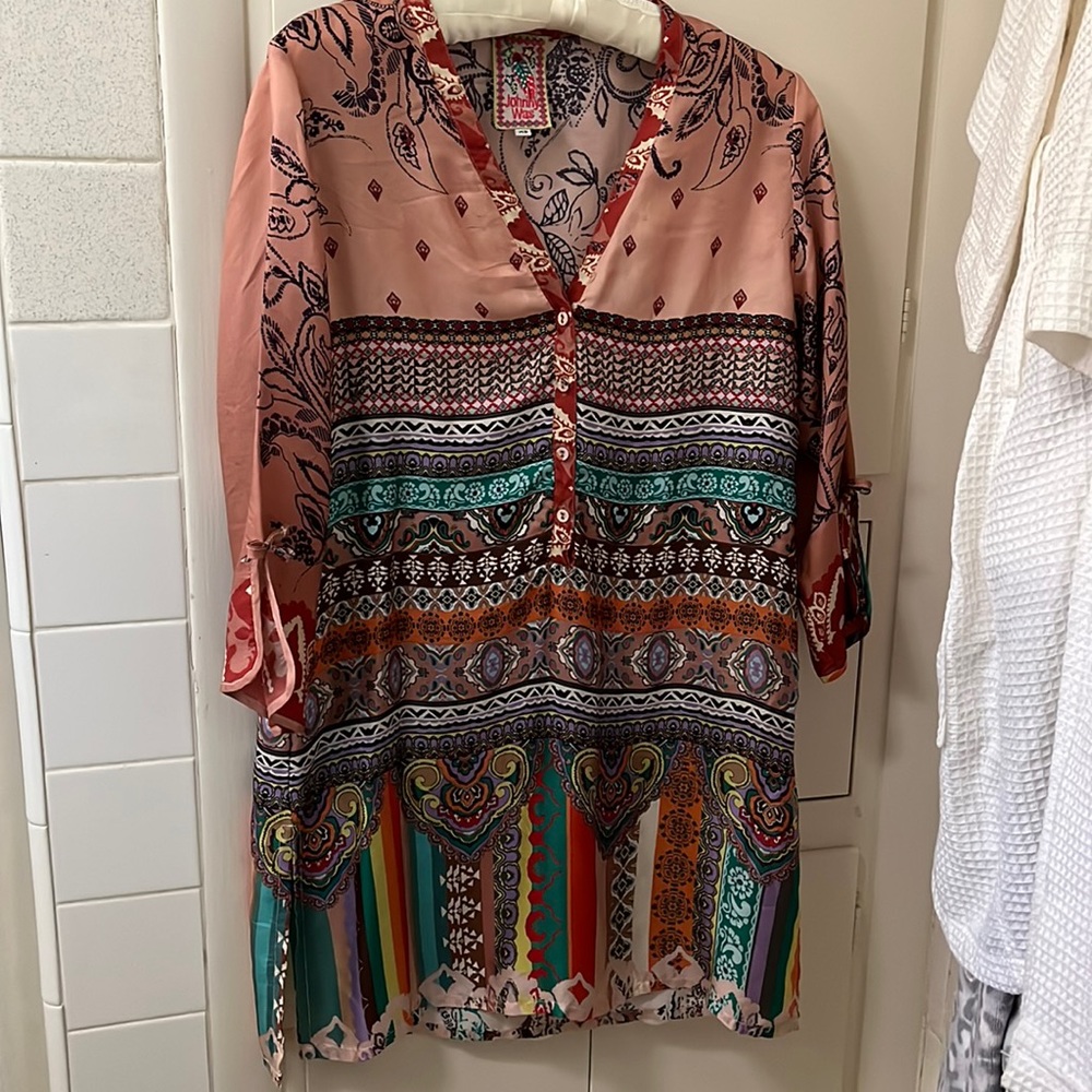 Johnny Was silk tunic xs
